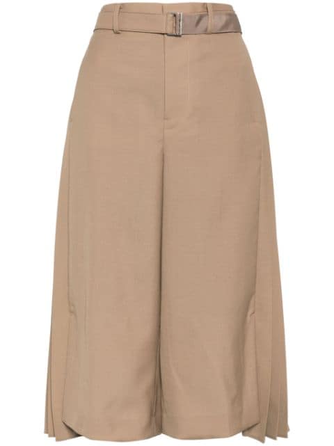 sacai pleated cropped trousers