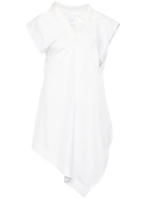 sacai asymmetric-neck polo shirt