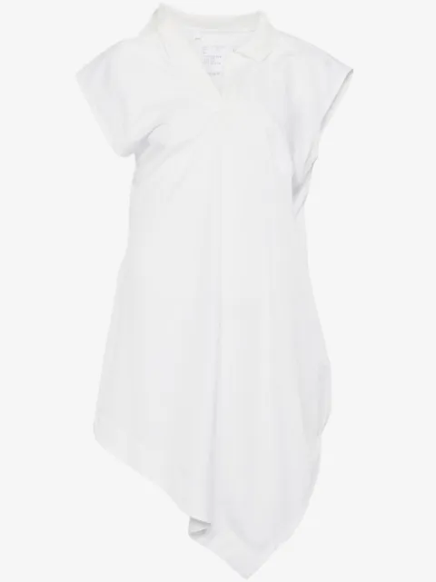 sacai asymmetric-neck polo shirt