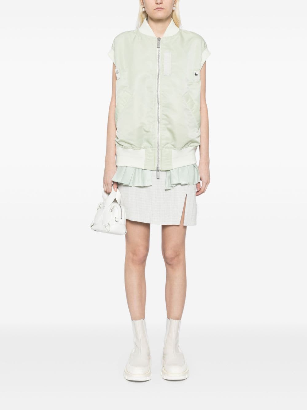 Shop Sacai Padded Waistcoat In 绿色