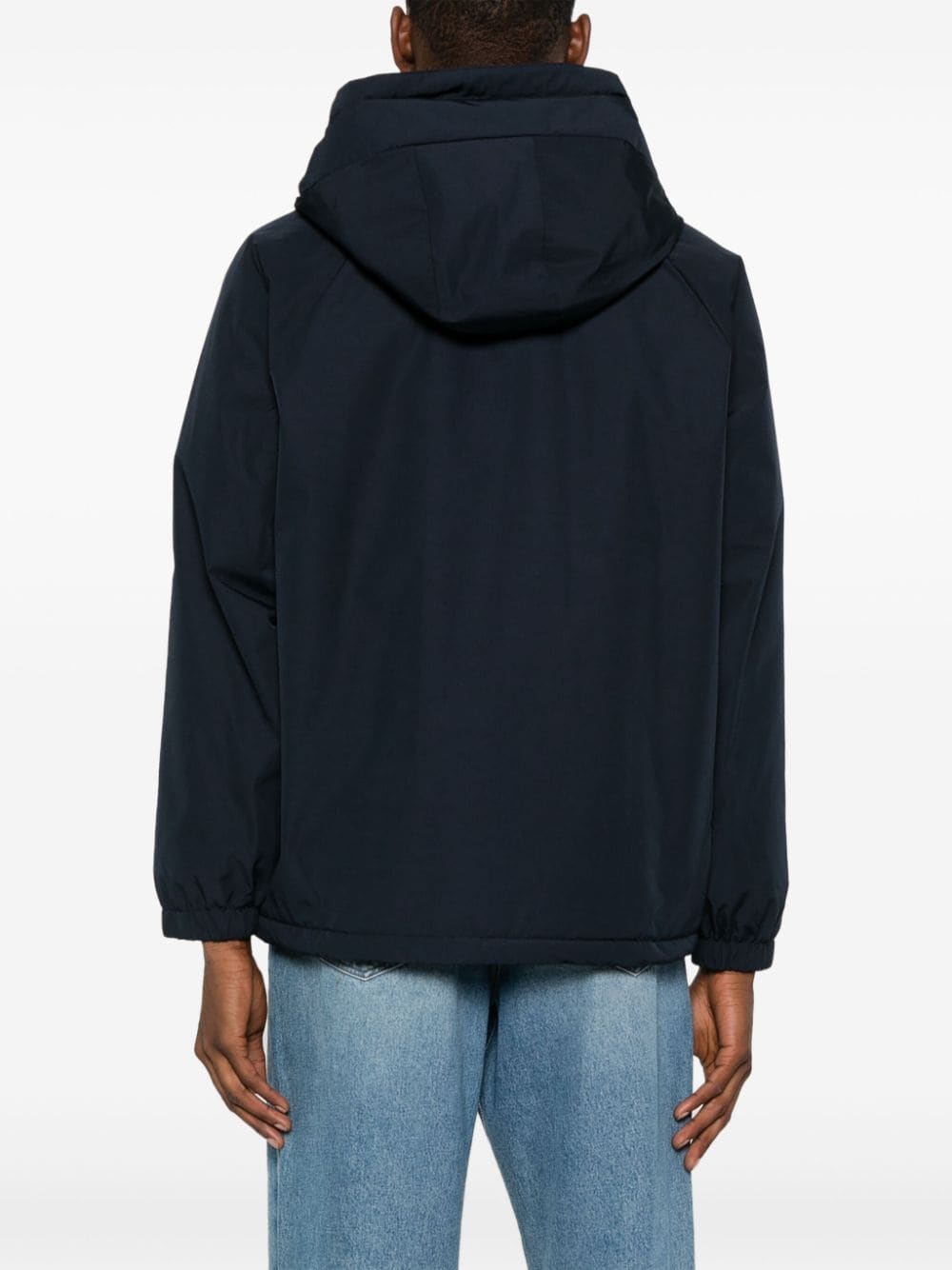 Shop Apc Zip-up Padded Parka In Blue