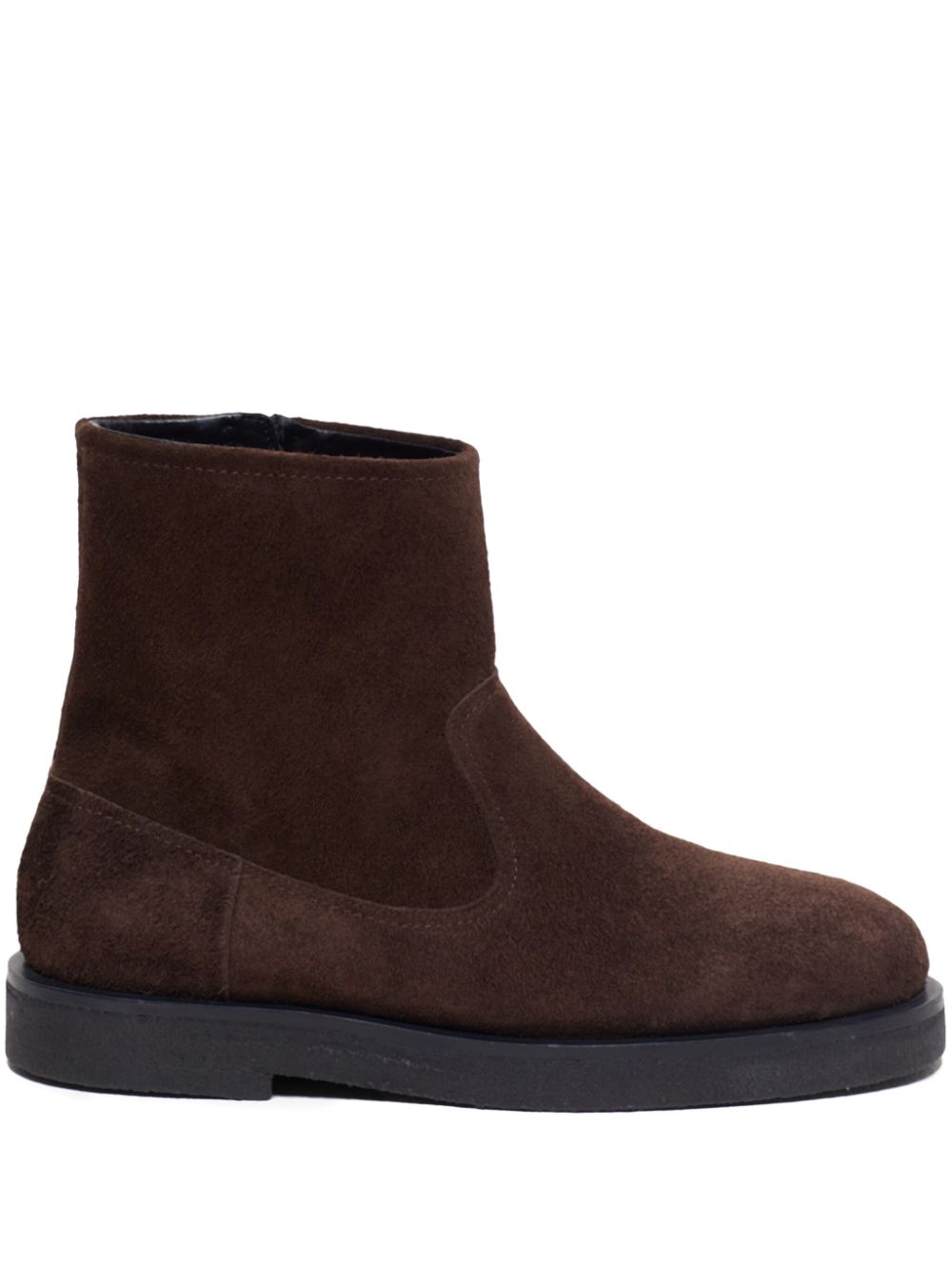 Closed suede ankle boots - Brown