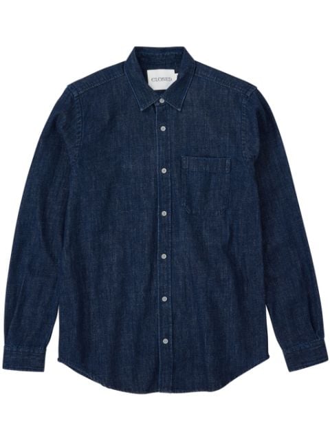 Closed long-sleeve denim shirt