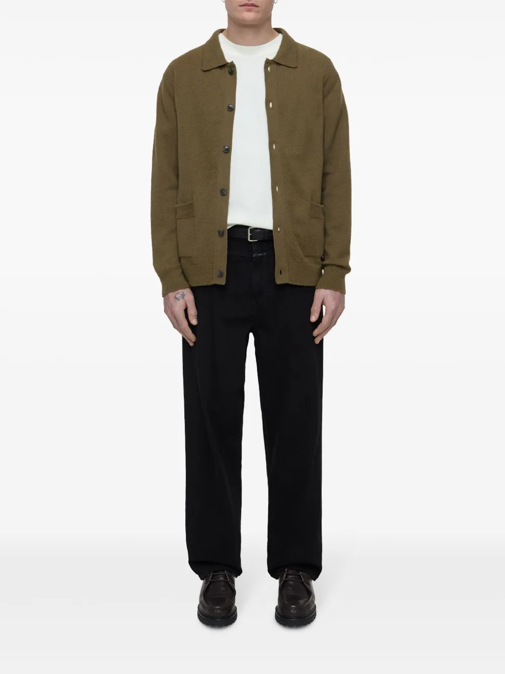 Closed Vest met kraag - Groen