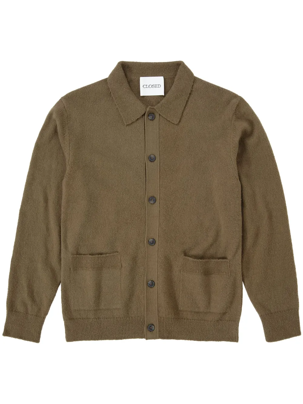 Closed Vest met kraag Groen