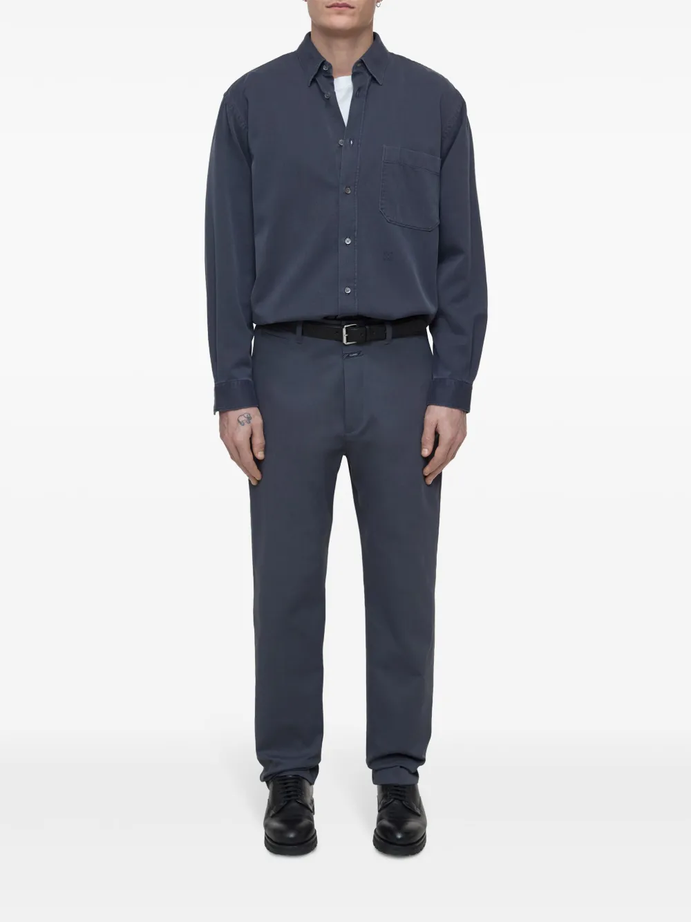 Closed Broek met toelopende pijpen - Blauw