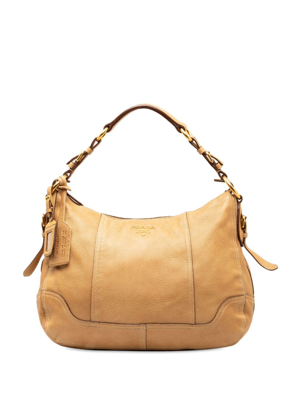 Pre-owned Prada 2000-2013 Deerskin Leather Shoulder Bag In Brown