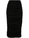 THE ANDAMANE Livia ruched midi skirt - Black