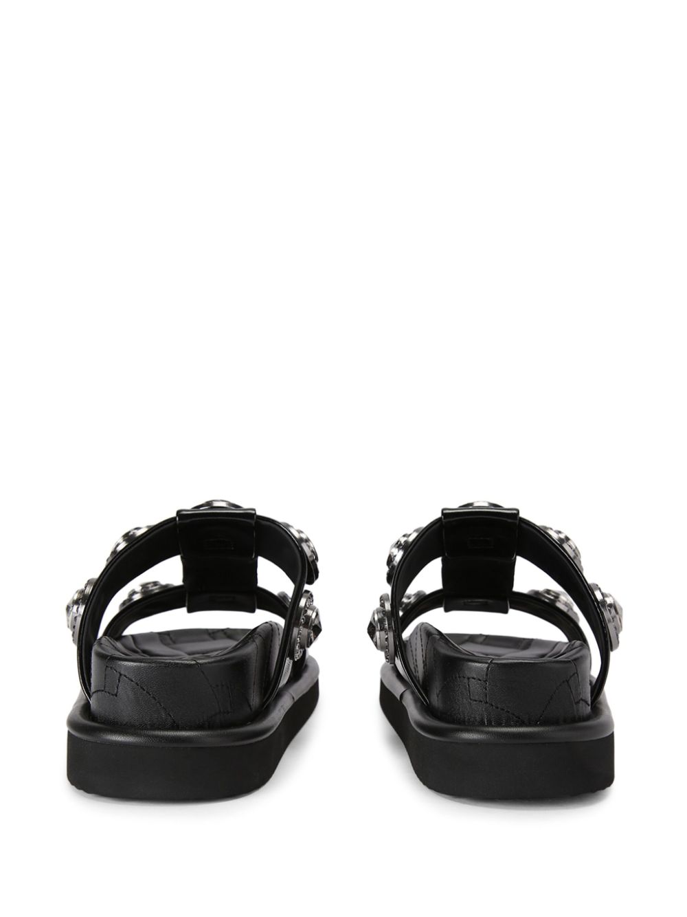 KURT GEIGER ORSON CRYSTAL LEATHER SANDALS 