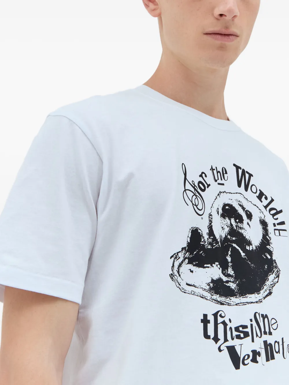This Is Never That otter-print T-shirt Wit