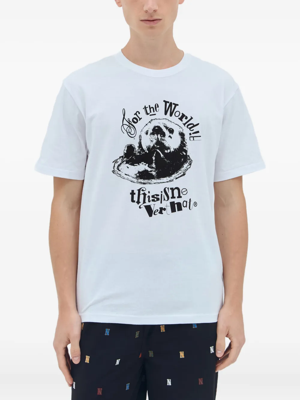This Is Never That otter-print T-shirt Wit