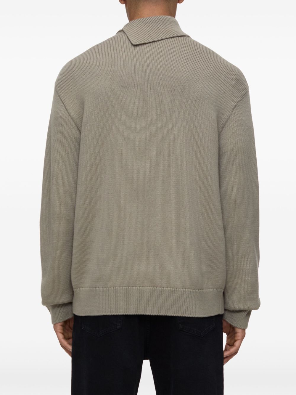 Shop Closed Scarf-collar Wool-blend Jumper In Neutrals