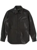 Closed relaxed utility leather shirt - Black