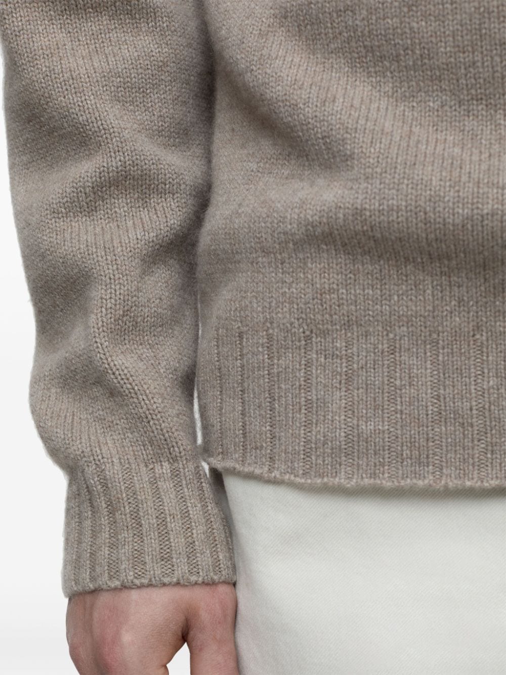 Shop Closed Roll-neck Fine-knit Jumper In Nude