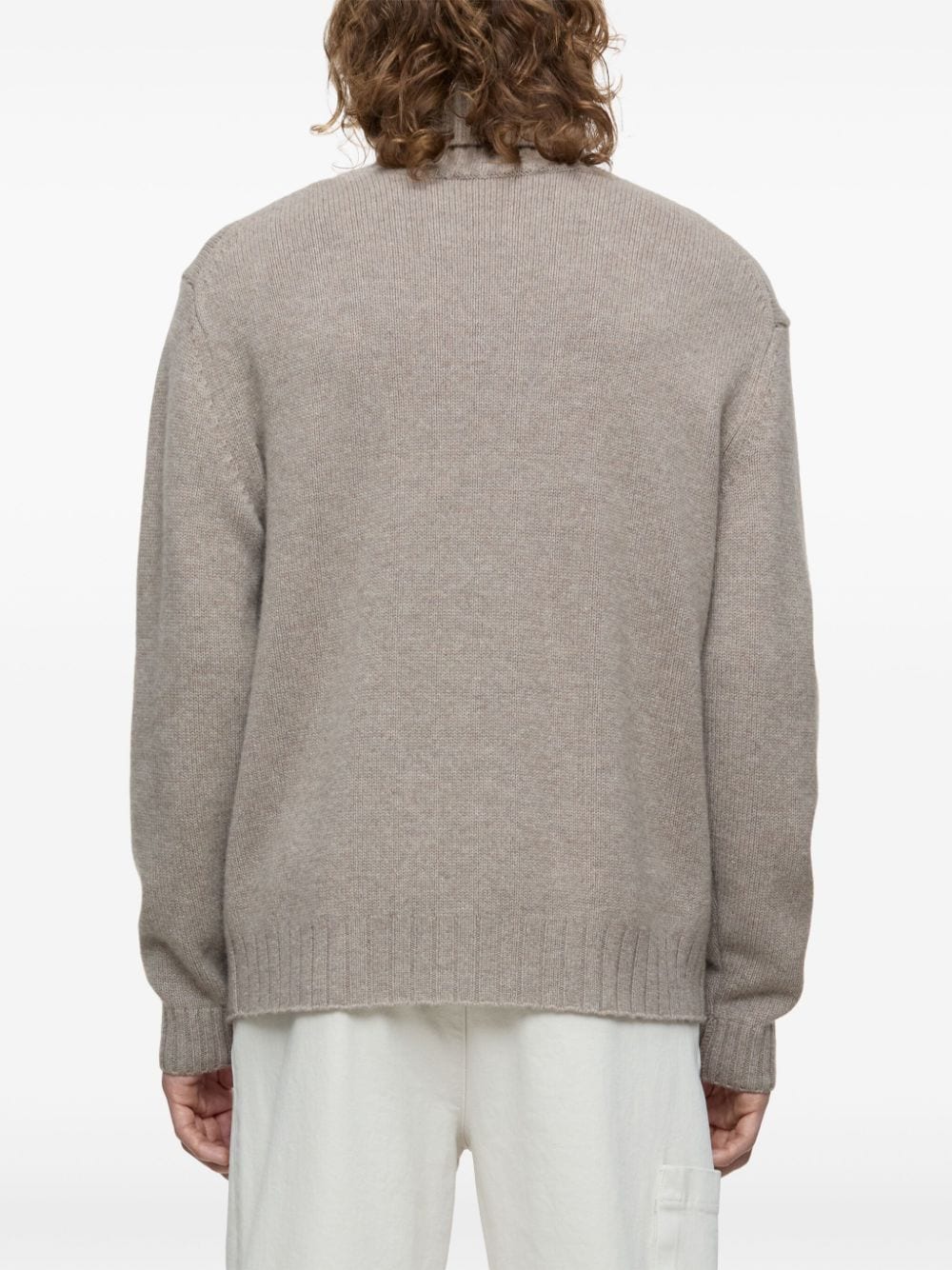 Shop Closed Roll-neck Fine-knit Jumper In Nude