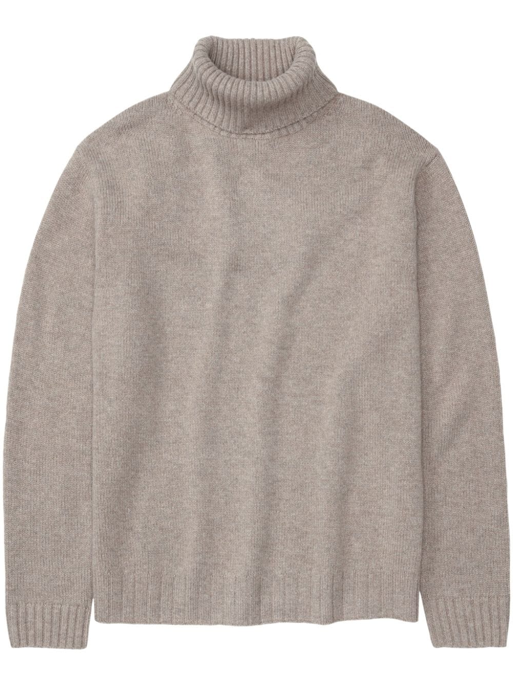 Closed Roll-neck Fine-knit Jumper In Gray