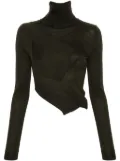 MM6 Maison Margiela asymmetric panelled roll-neck jumper - Green