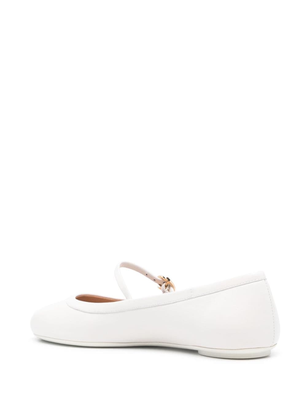 Shop Gianvito Rossi Carla Ballerina Shoes In White