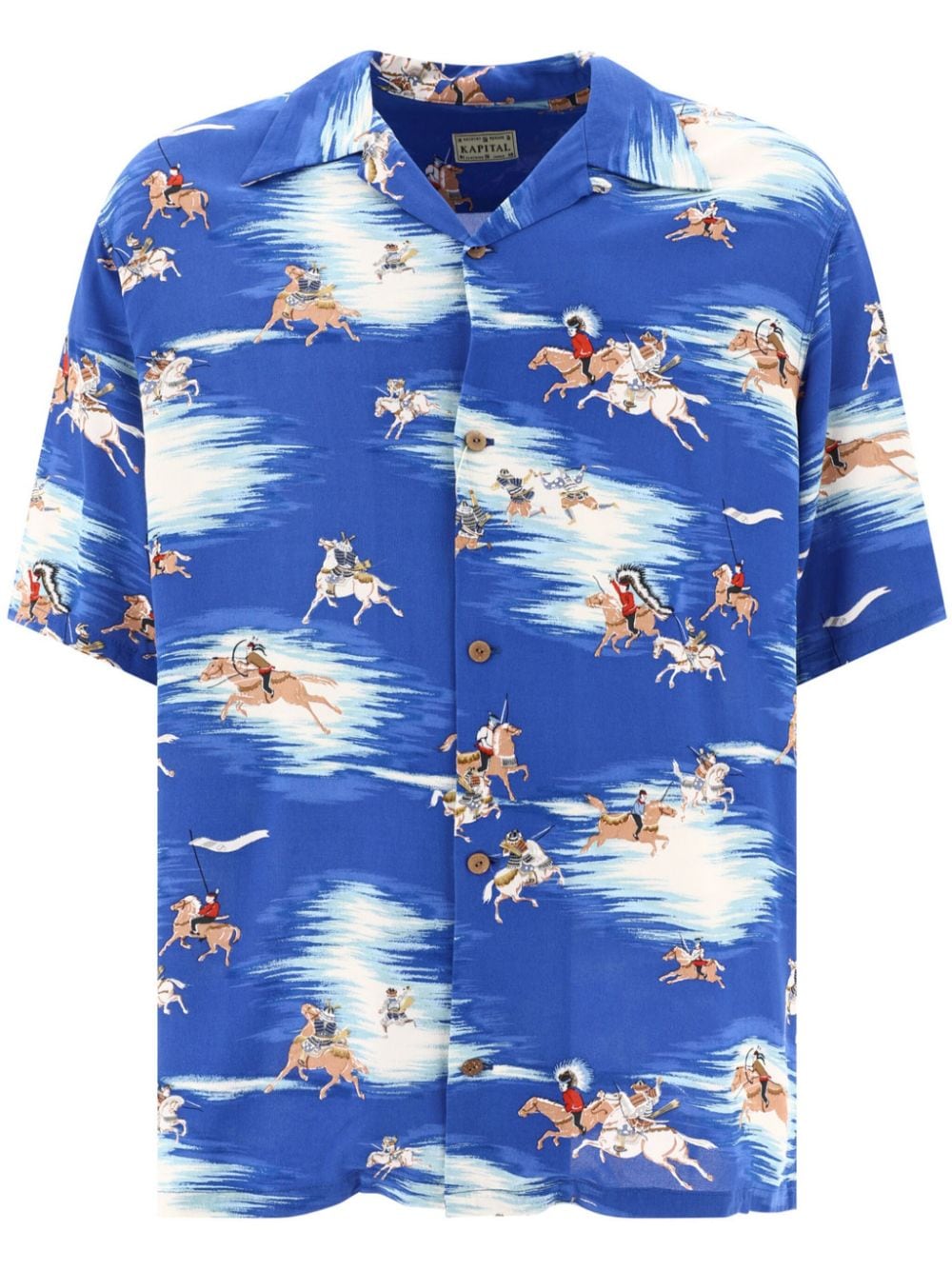 Kapital Horse Print Buttoned Shirt In Blue