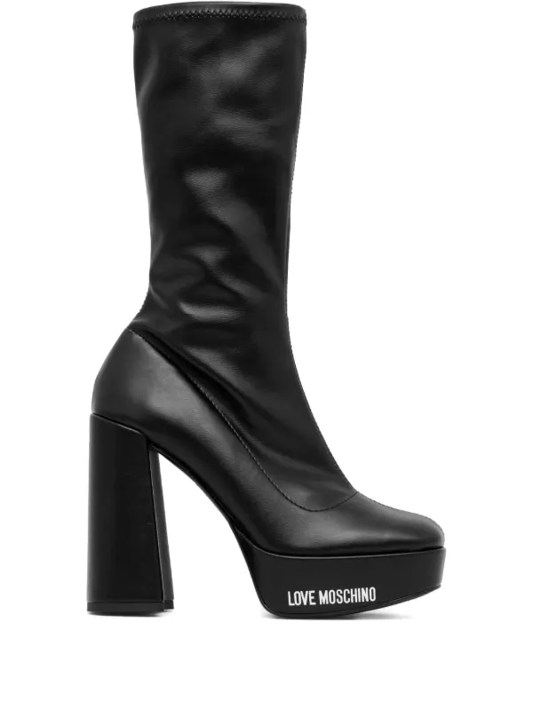 Love Moschino 120mm Platform Boots Black FARFETCH JO