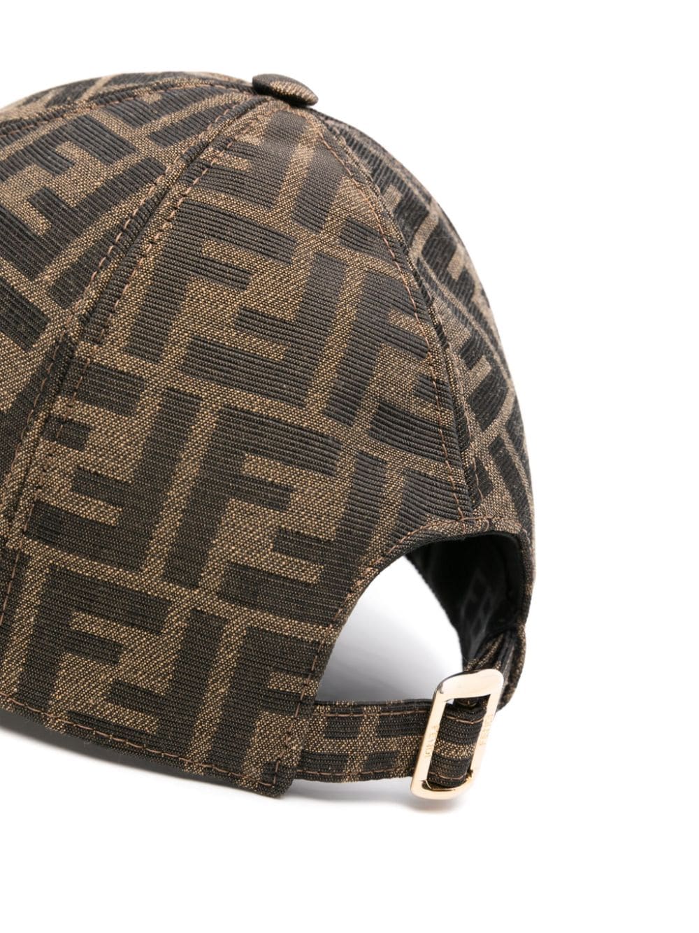 FENDI FF-jacquard leather-trim cap - Bruin