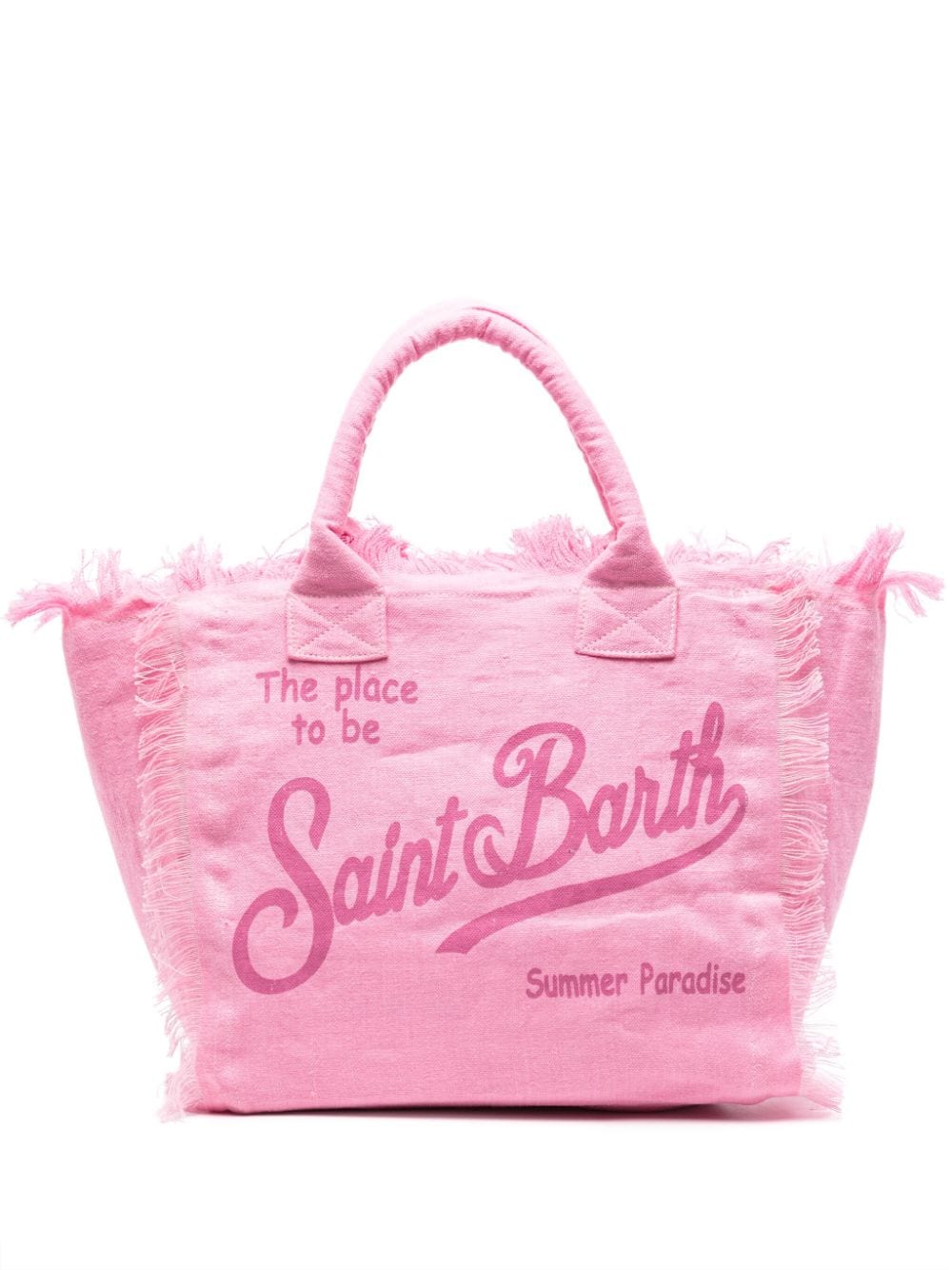 Mc2 Saint Barth Large Vanity Linen Tote Bag In Pink