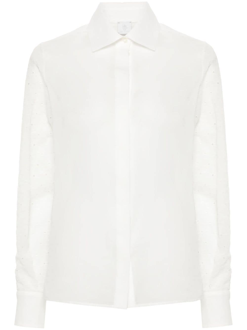Eleventy Semi-doorzichtige blouse Wit