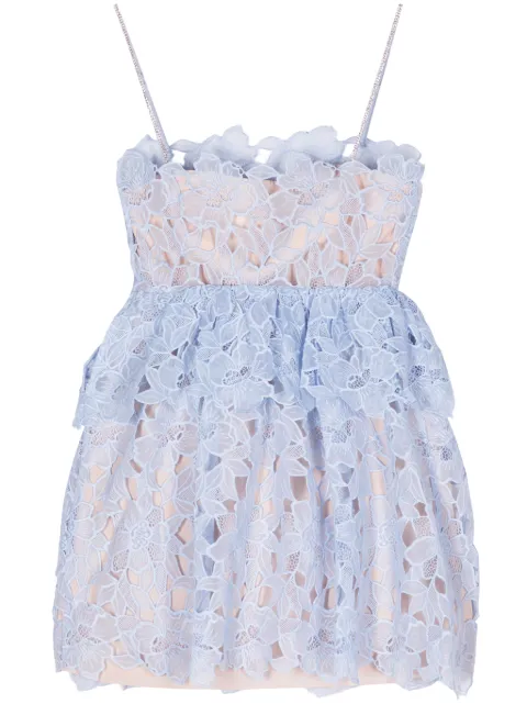 Self-Portrait corded-lace sheer minidress