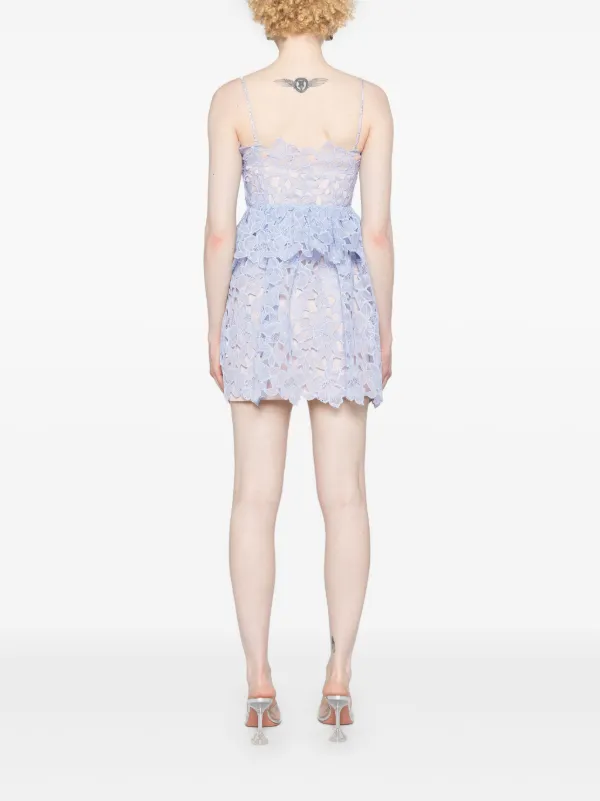 Self-Portrait corded-lace Sheer Minidress | Blue | FARFETCH