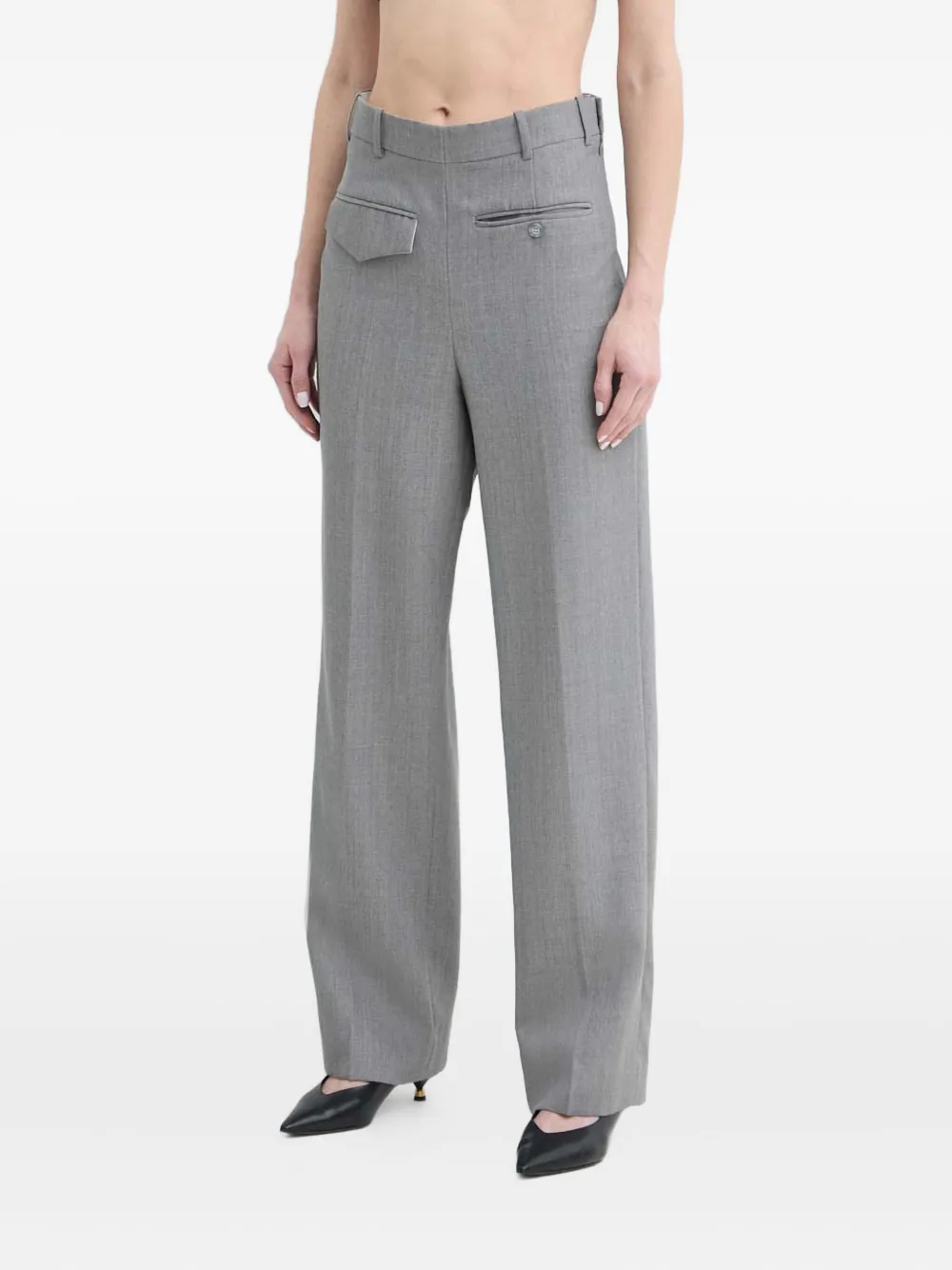 Victoria Beckham flap-pocket trousers - Grigio
