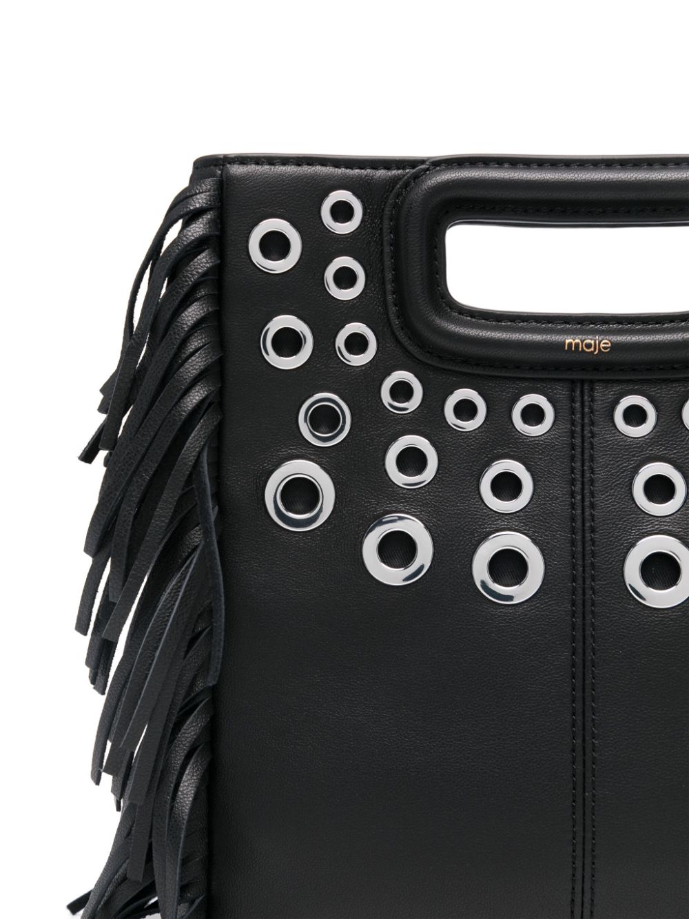 Shop Maje Fringed Tote Bag In Black