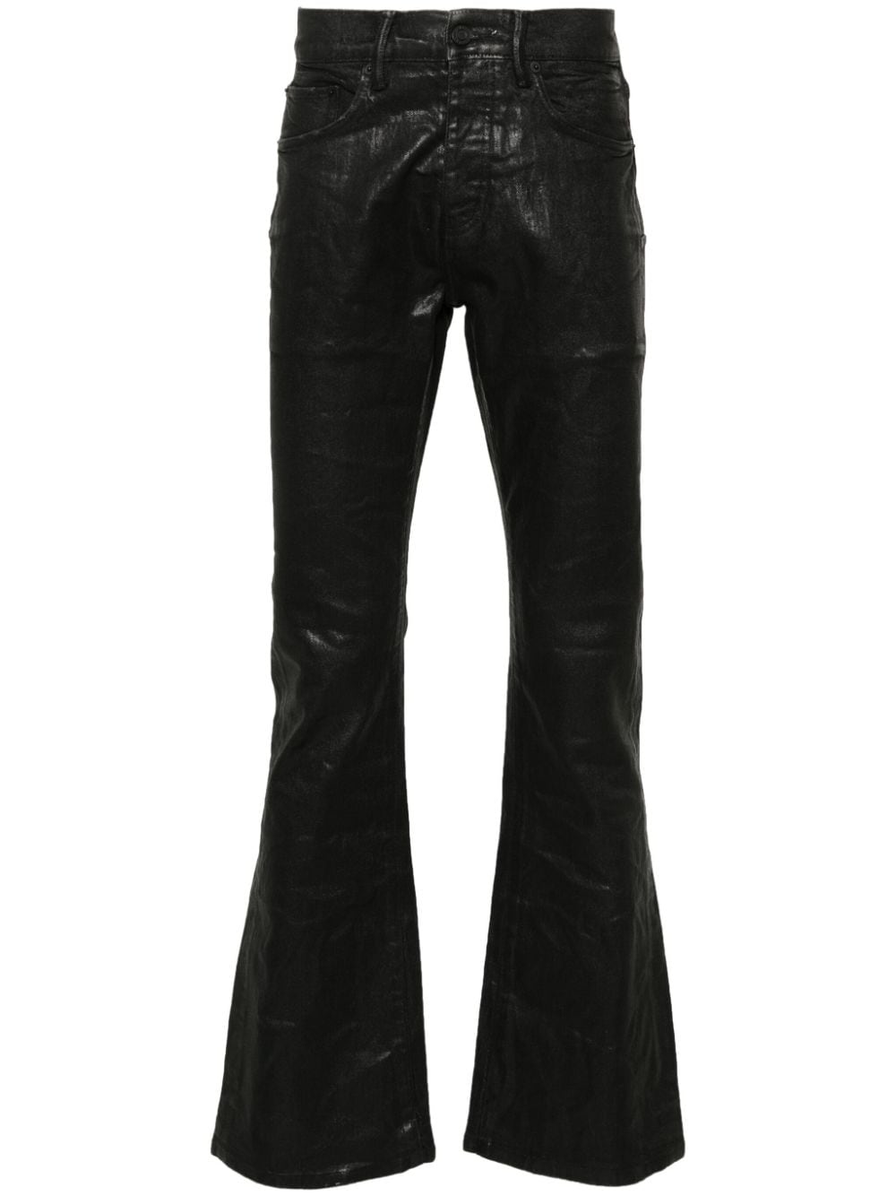 Purple Brand P004 Low-rise Flared Jeans In Black