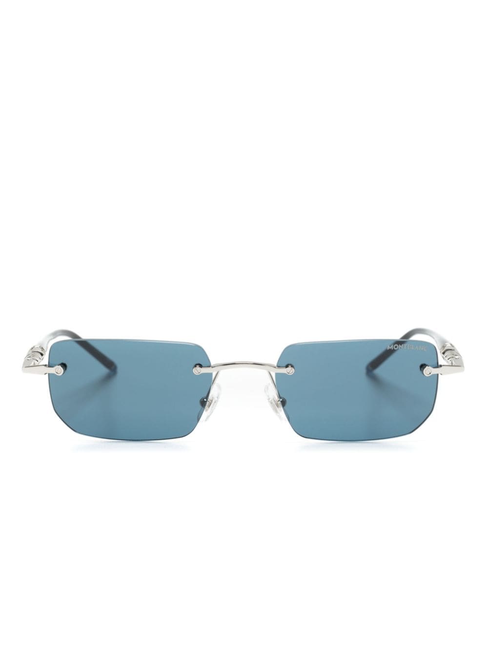 Montblanc Rimless Rectangle-frame Sunglasses In Silver