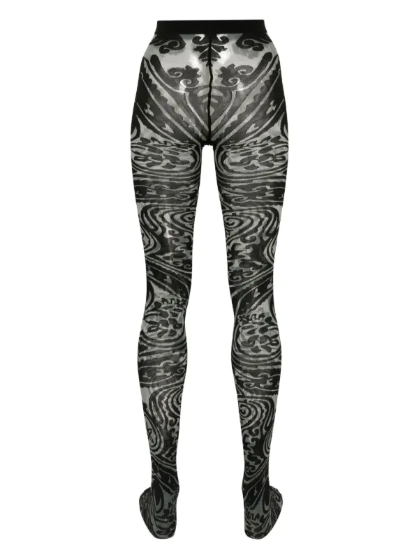 タイツ・ソックス ETRO FW24 ETRO X WOLFORD TIGHTS (17620 9294) ETRO x Wolford Etro Shimmer Paisley-Print Tights - Bergdorf