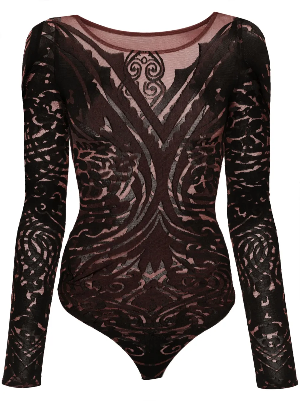 Wolford x ETRO Body Tattoo Bodysuit Brown FARFETCH AU