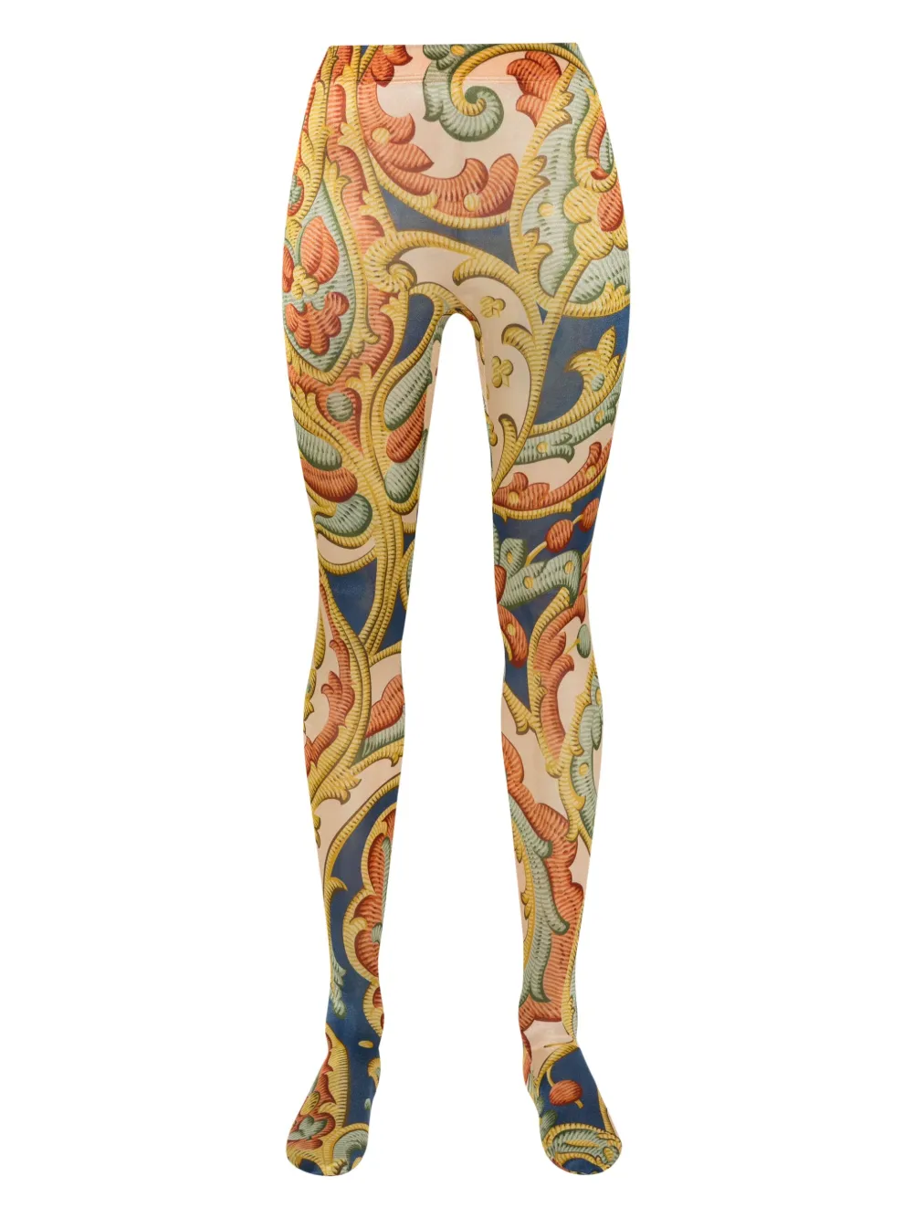 x ETRO baroque-print shimmer tights