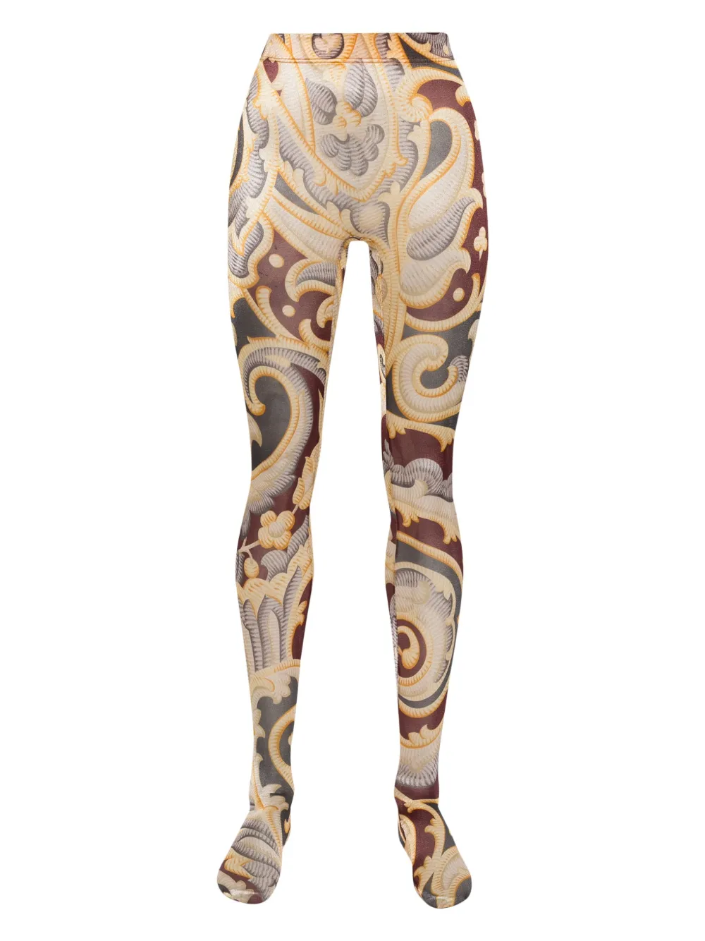 x ETRO baroque-print shimmer tights