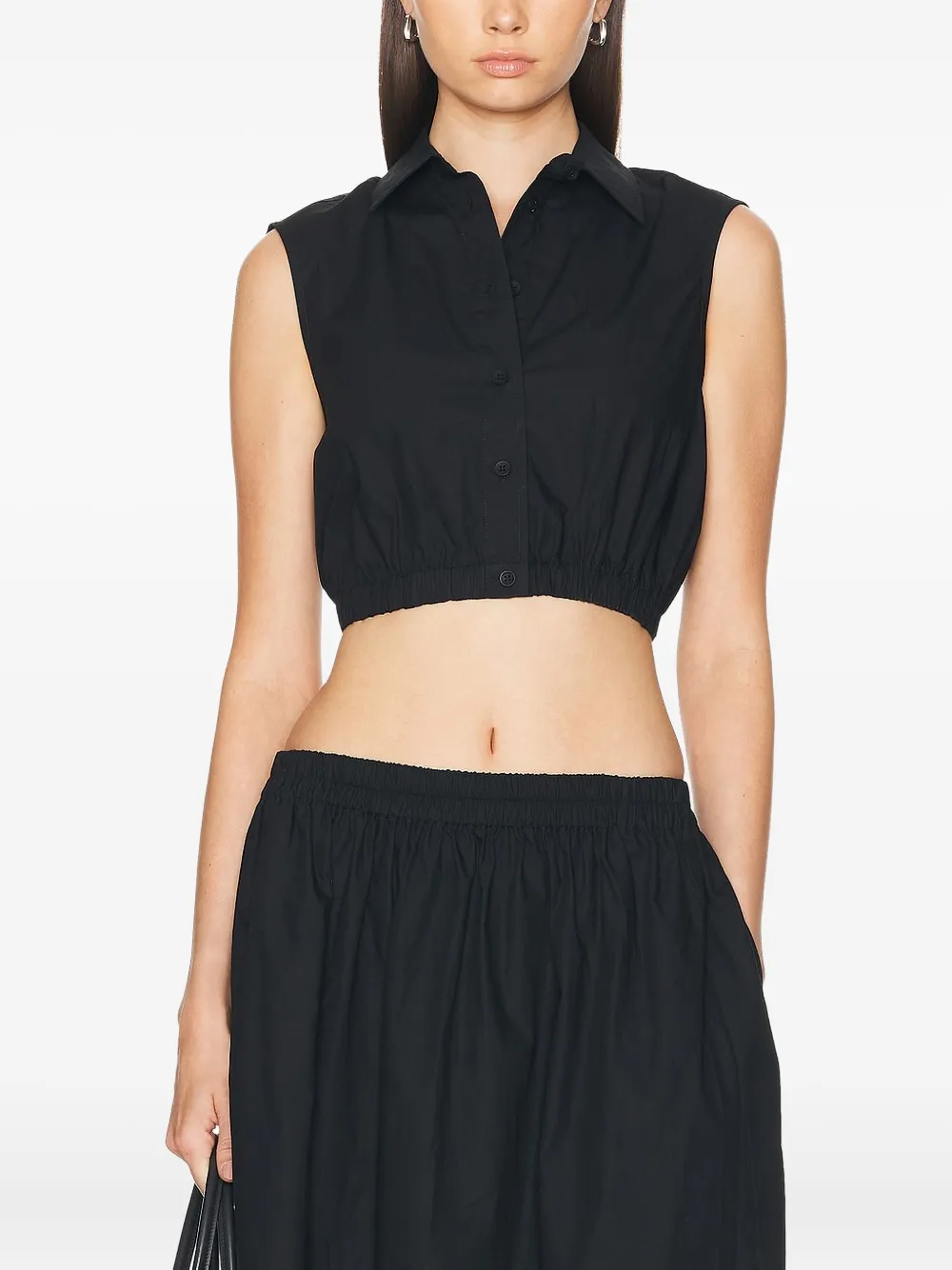 AEXAE button-up sleeveless blouse | Black | Image 1