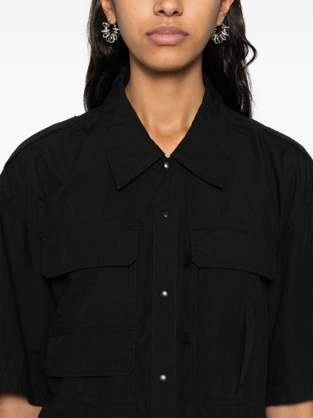 Shop Lemaire Reporter Cotton Shirt In Black
