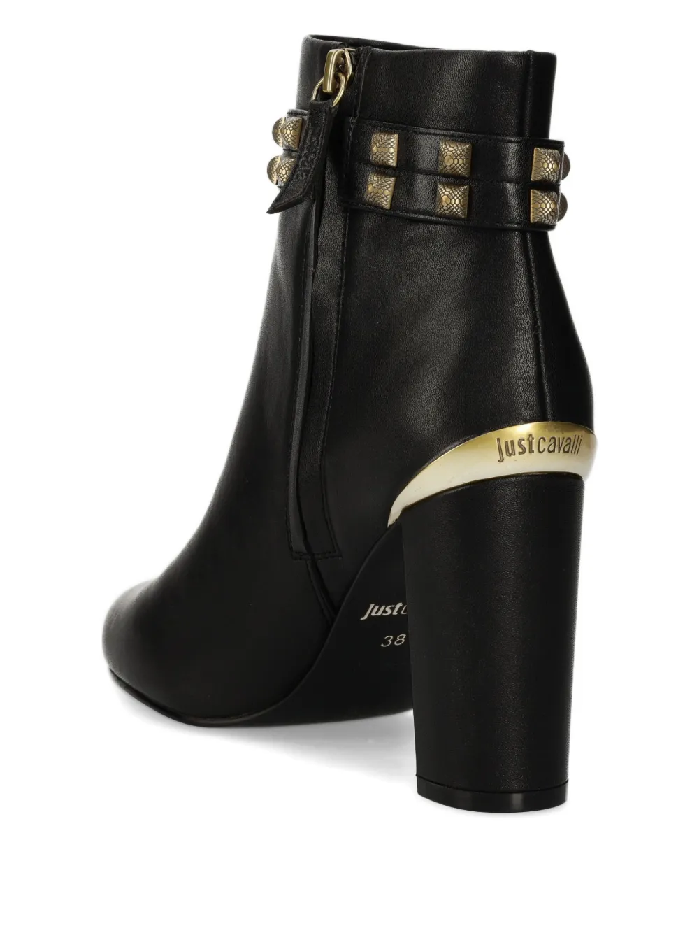 Just Cavalli 85mm Studded Heeled Boots In Black