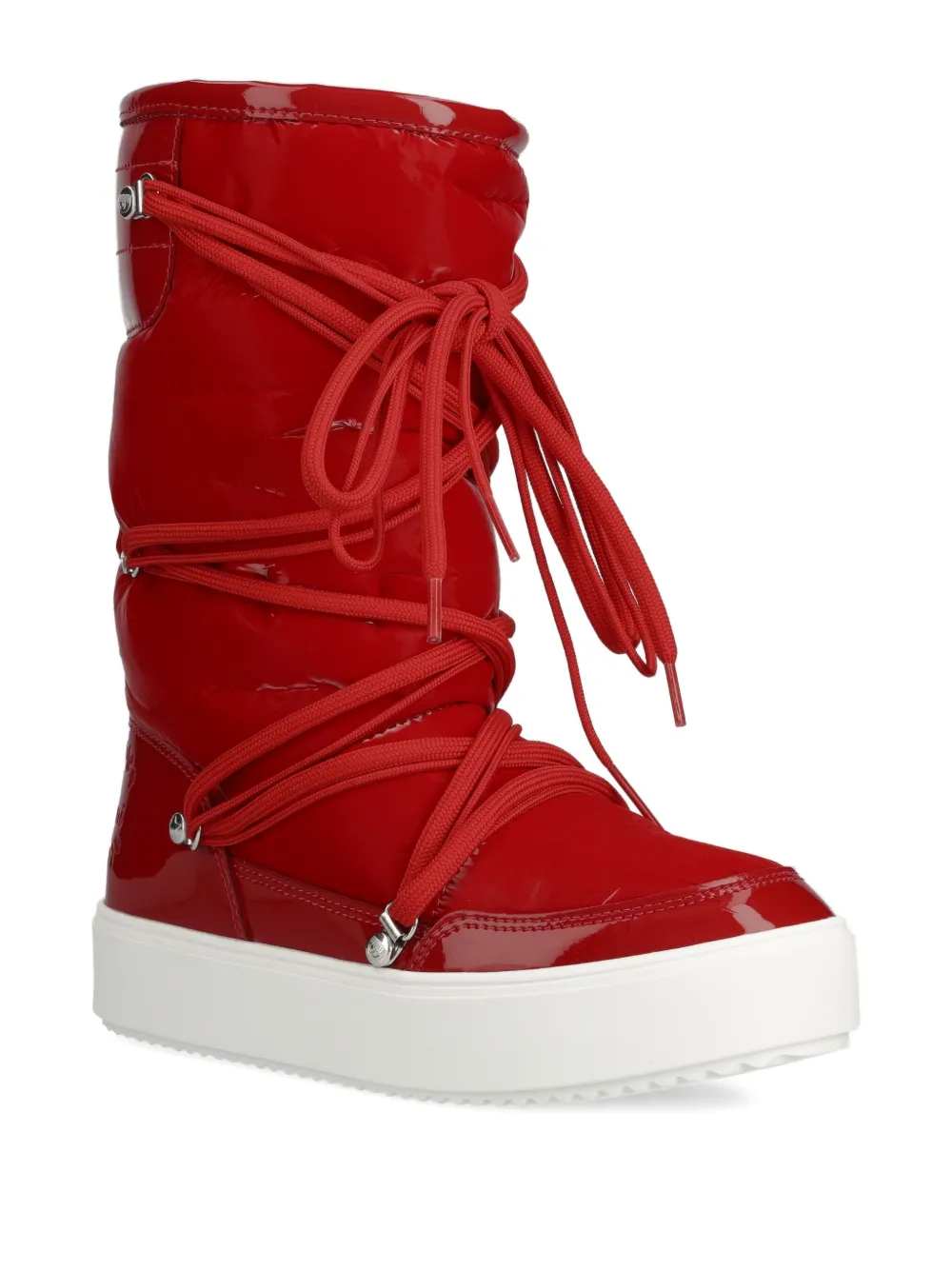 Chiara Ferragni Logo-debossed Lace-up Snow Boots In Red