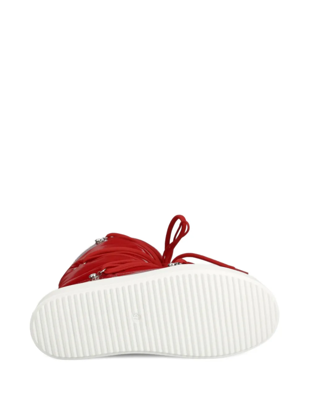 Chiara Ferragni Logo-debossed Lace-up Snow Boots In Red