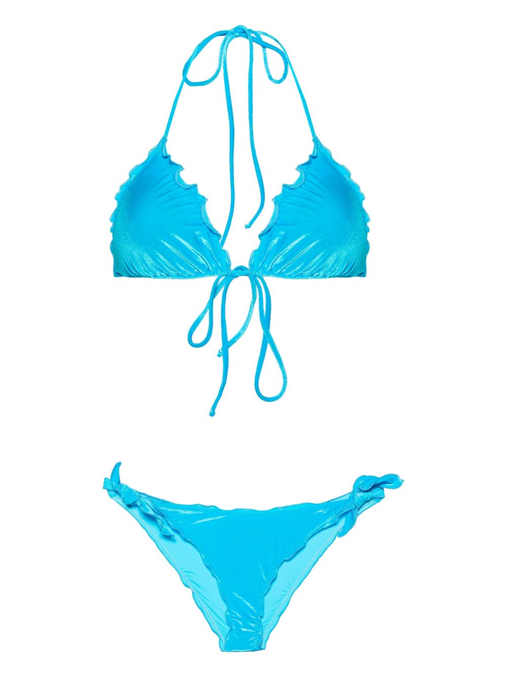 MC2 Saint Barth ruffled velvet bikini - Blue