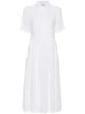 Eleventy linen short-sleeves midi dress - White