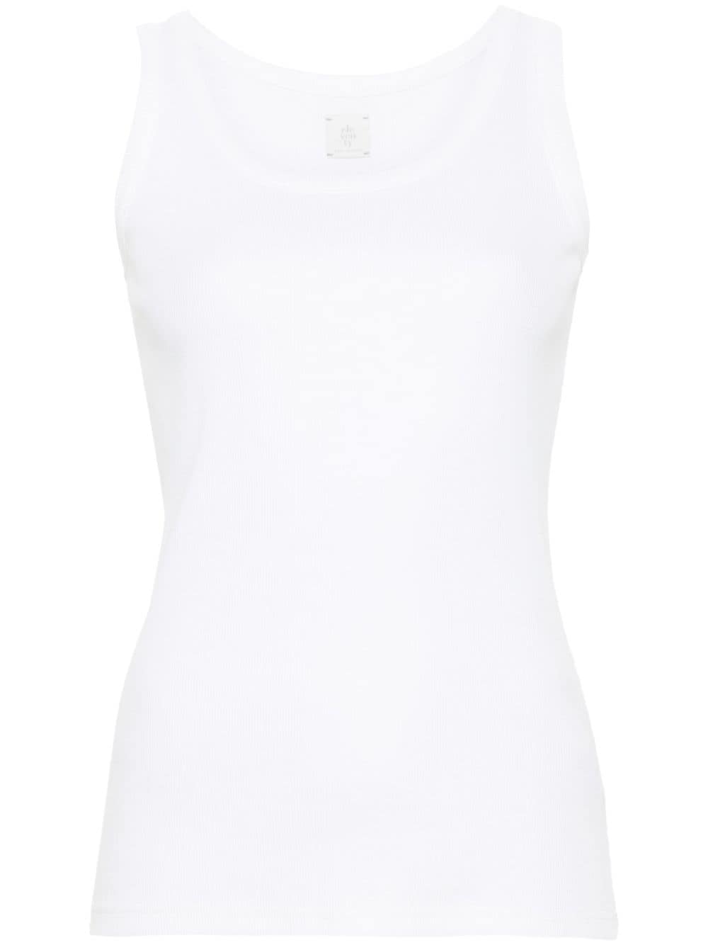 Eleventy Fine-ribbed Tank Top In Weiss