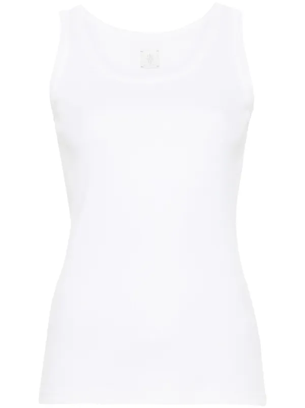 Eleventy Fine-ribbed Tank Top in White