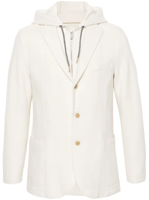 Eleventy Blazer de capuz com abotoamento simples
