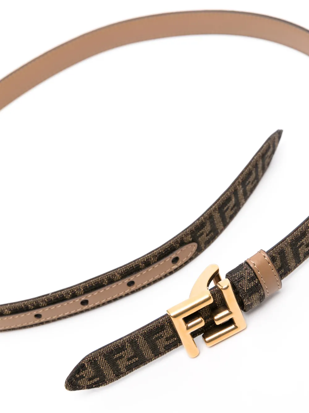 FENDI Riem met jacquard en FF gesp - Bruin