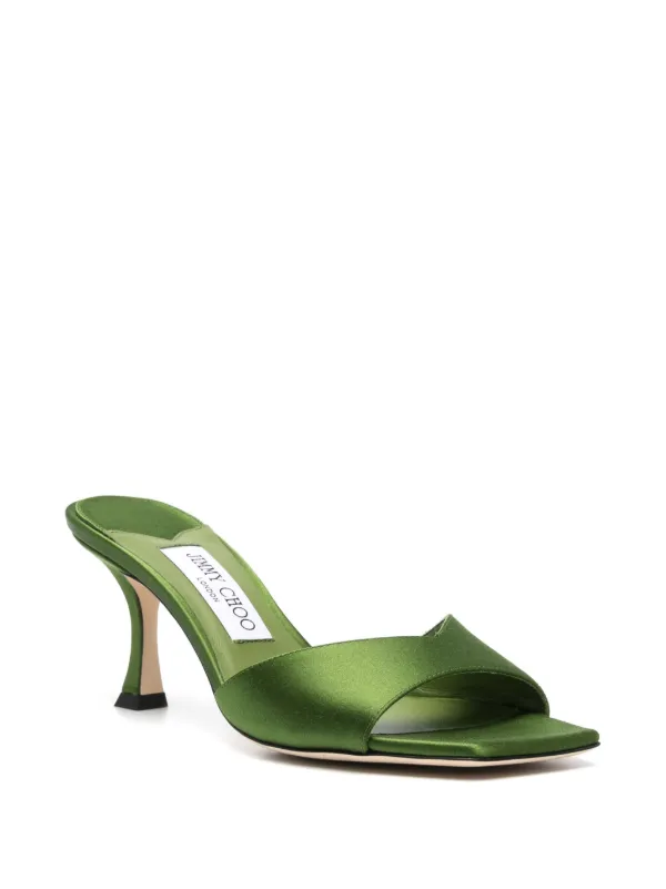 Jimmy Choo Skye 70mm Satin Mules Green FARFETCH IE