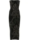 Wolford x ETRO baroque-jacquard metallic midi dress - Black